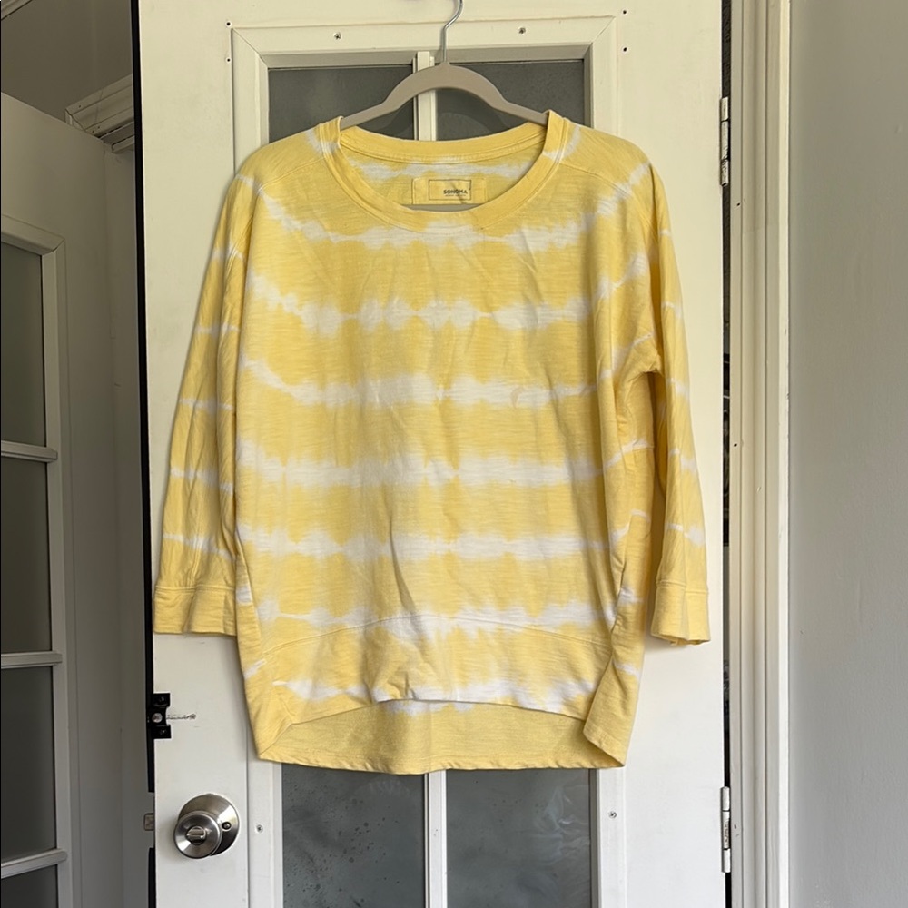 Sonoma Yellow and White Women's Tie Dyed Sweater